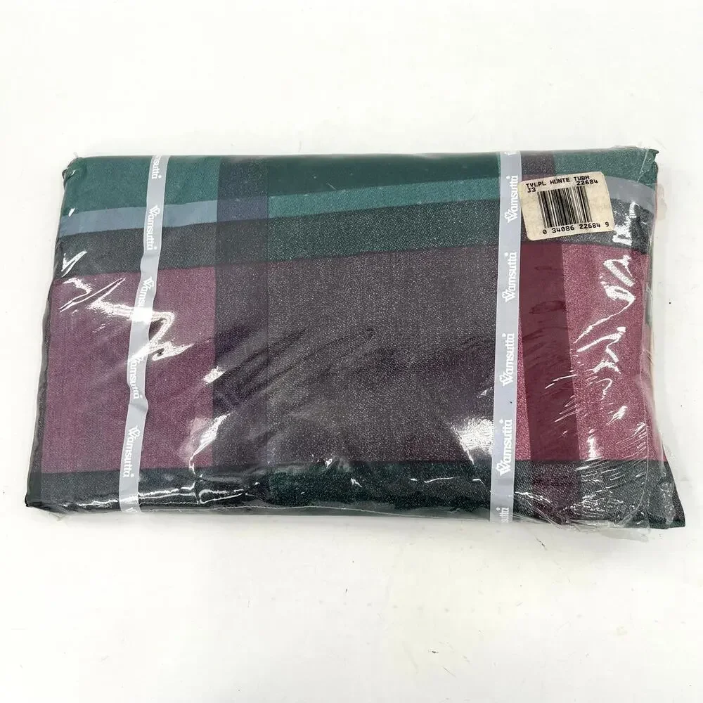 Vintage Wamsutta Supercale Plus 200 Thread Count plaid sheet set